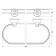 Shelf with holders, width 40 cm, matte glass, chrome
