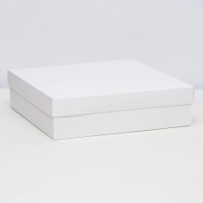 The box is folding, cover is, white, 30 x 30 x 8 cm