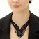 Set 2 objects: earrings, necklace “vernissage” lapella, black color, 35 cm