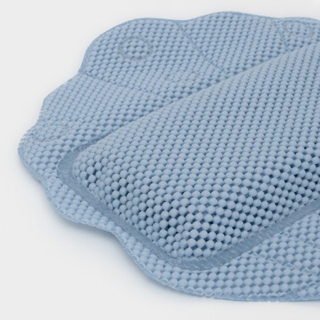 Lotos -shaped bathtub set, rug 43 × 90 cm, pillow 33 × 33 cm, blue color-5