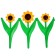 Decorative fence, 32.5 × 225 cm, 5 sections, plastic, yellow flower "Chamomile"