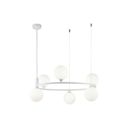 Suspension lamp Maytoni Mod013PL-06W, 6xG9, 25W, 58x58x184 cm, white color-1