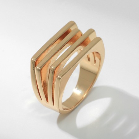 Ring Metal "Trend" stripes, color gold, size 18-2