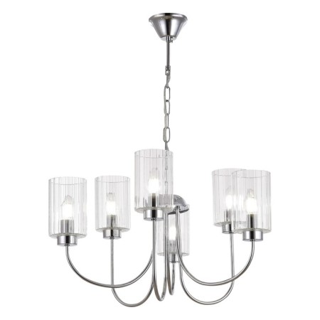 Suspended EVOLUCE lamp. Sle1127-103-06. Tilda. 6x40 watts, E14, 65x65x37 cm, chromium color