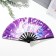 Fan plastic, textile h = 27.5 cm "Cherry flowers and fish" mix