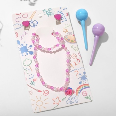 Set of children's "chosen" 5 items: clips, beads, bracelet, 2 felt -tip pens, mix-4