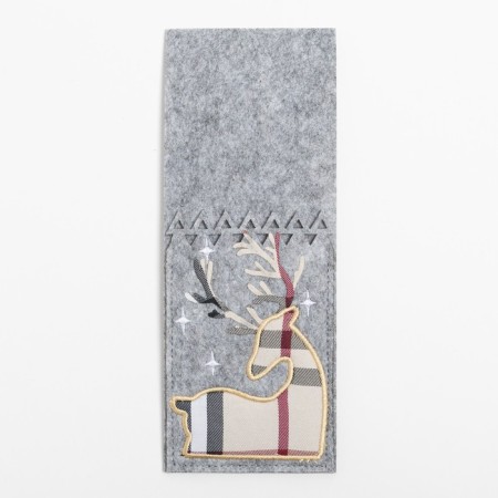 A set of envelopes for cutlery "Deer" 4 pcs, 8.5x21 cm, 100% p/e, felt-1