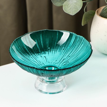 Glass Vase for fruits "Fireworks", 350 ml, 15 × 7.5 cm, emerald color