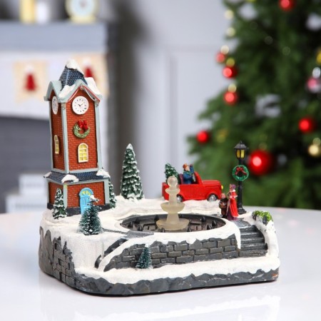 LED figure "Town Hall" 25.5 × 25.5 × 21 cm, polystone, USB, glow of multi-1