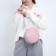 Women's Bag -round artificial leather, 18x18 cm, pink color