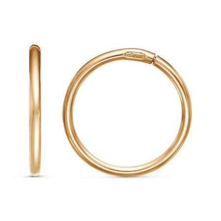 Ring earrings "Small", D = 1.6 cm, pink gilding