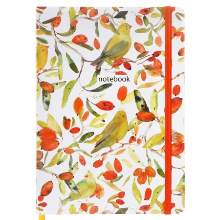 Notepad A5 96 sheets in the Soyki cage, solid cover, matte lamination, software, selective varnish, elastic band, liesse, block 70 g/m2