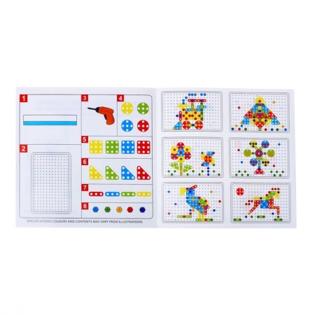 Plastic designer in the “Create and Play” suitcase, with an electric screwdriver, 106 parts-4