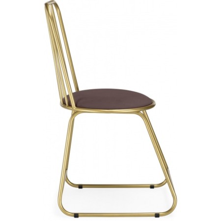 Stol on a metal frame lyrion metal/velor, gold/cocoa 44x52x86 cm-2