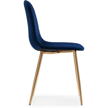 Stol on a metal frame DABL Metal/velor, gold/blue 45x51x86 cm-2