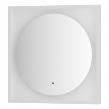 Зеркало в багетной раме с LED-подсветкой 12 Вт, 60x60 см, ИК - выключатель, тёплый белый свет, белая