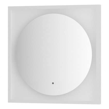 Mirror in a baguette frame with LED backing 12 W, 60x60 cm, IR - switch, warm white light, white