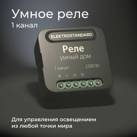 Relay Wi-Fi Elektrostandard, 2300 W, 46x18x46 mm, IP20, black color-1