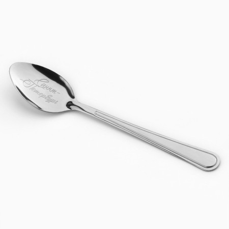 A spoon with engraving on the postcard "Petersburg", 3 x 14 cm.-1