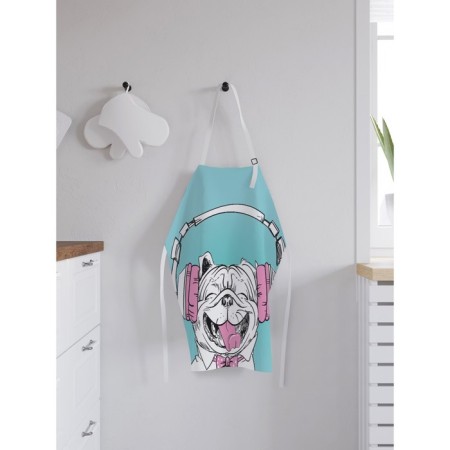 Apron of a kitchen with a photo print "Fashionable dog", adjustable, size OS-1