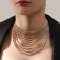 The necklace "Waterfall" is a wave, the color is white in gold, 25 cm