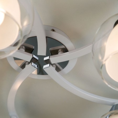 Ceiling chandelier Citilux "Christie" CL152150, 54x54x19 cm, 5x75W, E27, white color-9