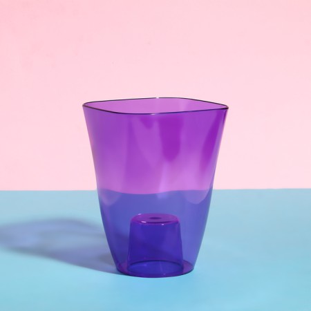 Pot for orchids, 1.5 l, 13 × 17 cm, plastic, transparent purple