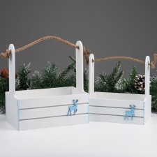 New Year. A set of wooden pots 2 in 1 