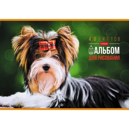 Album for drawing A4, 40 sheets, on paper clip, "favorite pets", covered cardboard, block 100 g/m², mix-1