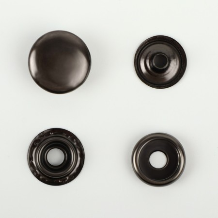 Installation button, omega (o-shaped), iron, d = 15 mm, black nickel color-2