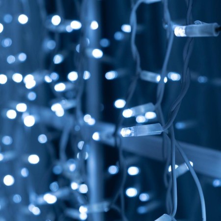 Garland "curtain" 2 x 1.5 m, IP65, UMS, white thread rubber, 360 LED, white glow, 220 V-3