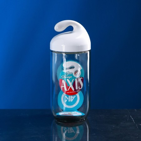 Bank for bulk products "Axis", glass, white cover, Iran