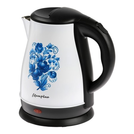 Electric kettle "Matryona" MA-003, Metal, 1.7 l, 1500 W, white-black with a drawing "Gzhel"-1