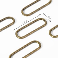 Ring for bags, oval, 44 ± 2 mm × 16 mm, thickness - 3 mm, antique color