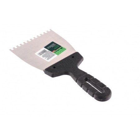 Spatula SIBRTTS 85453, 4x4 mm tooth, stainless steel, plastic handle, 100 mm-1