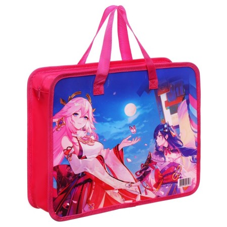 Folder with handles plastic A4 Calligrata "Anime", 32.2x25.6x7 cm,-1