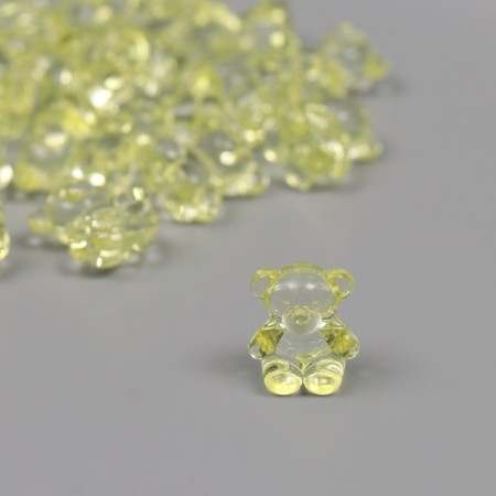 Decor for creativity Plastic "Bear" yellow set 25 pcs 1.8x1.5x1 cm