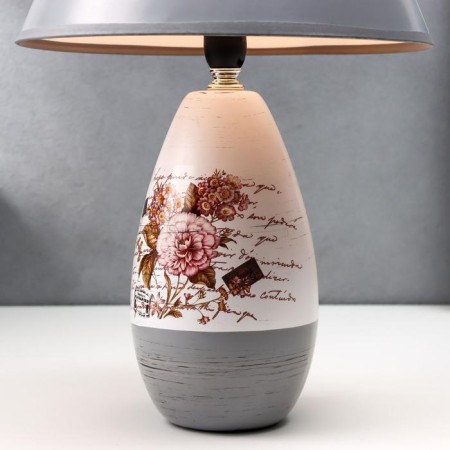 Lamp table ceramics "Bouquet with peonies" E14 220V 37x25x25 cm Risalux-4