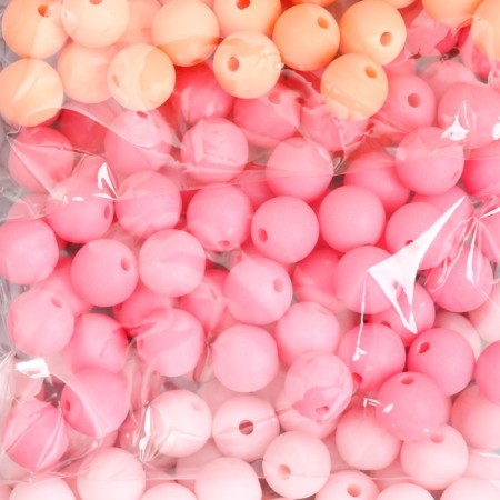 A set of beads for creativity plastic "Pink pastille" d = 0.8 cm 4 colors x 20 g-1