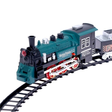 The Classic Train Railway, Light and Sound, with smoke, works from batteries, Mix color-4