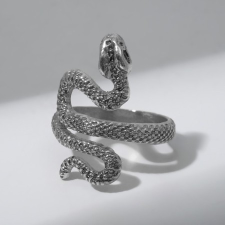 The ring "snake" curved, the color is black silver, dimensionless-1