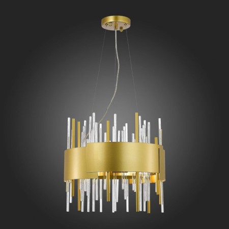 Suspended chandelier ST LUCE. SL1633.203.08. Olvera. 8x40 watts, E14, 40x40x37 cm, matte gold color-2