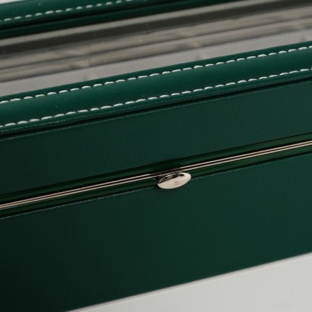 The casket to the leatherette to the clock 6 "Green" 9.5x30.5x8 cm-3