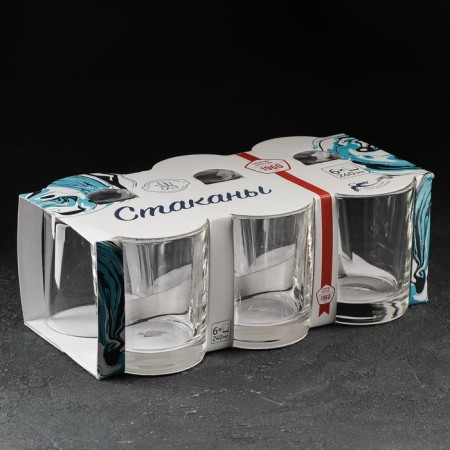 Set of glass glasses, 240 ml, 6 pcs-1