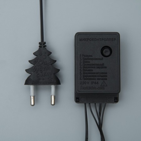 Garland “thread” 20 m, IP20, dark thread, 200 LED, white glow, 8 modes, 220 V, markdown-3