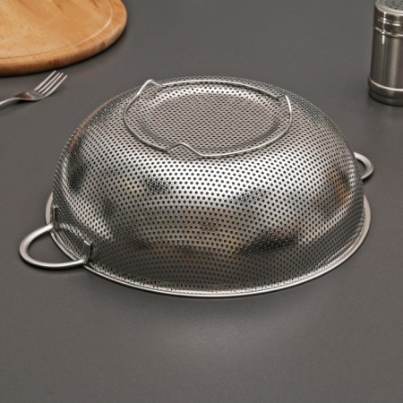 A colander made of stainless steel with Marko handles, D = 28 cm, two handles, chrome color-1
