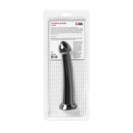 Unrealistic phallimitator Jelly Dildo L Toyfa Basic, TPE, Black Color, 20 cm-6