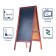 Board-stenter two-core 48x90 cm, magnetic-minute, black, calligrata, in a wooden frame (dark tree), on the legs