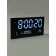 Electronic wall clock, calendar and thermometer, 47.5 x 25.3 cm, blue numbers 10.8 x 5.3 cm 10766