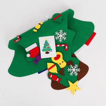 The game of felt "Christmas tree", Velcro decorations, size 95 × 70 cm-5